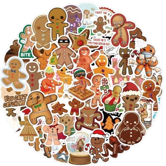 Gingerbread Man Holiday Stickers - Picture 1 of 5
